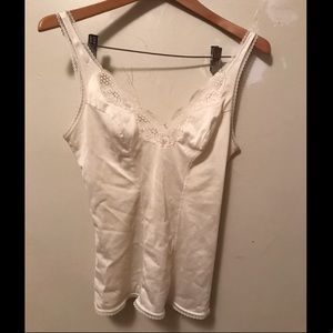 Vintage Cream Satin Slip Tank